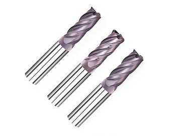 Violet Color Carbide End Mill Cutter / Tungsten Carbide Milling Cutters